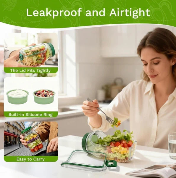 Portable Salad Jar Container