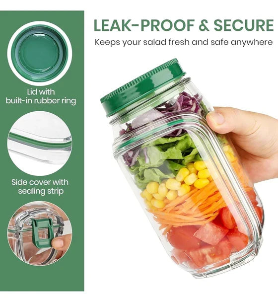 Portable Salad Jar Container