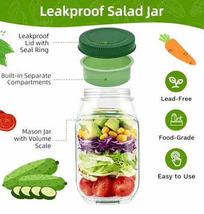 Portable Salad Jar Container